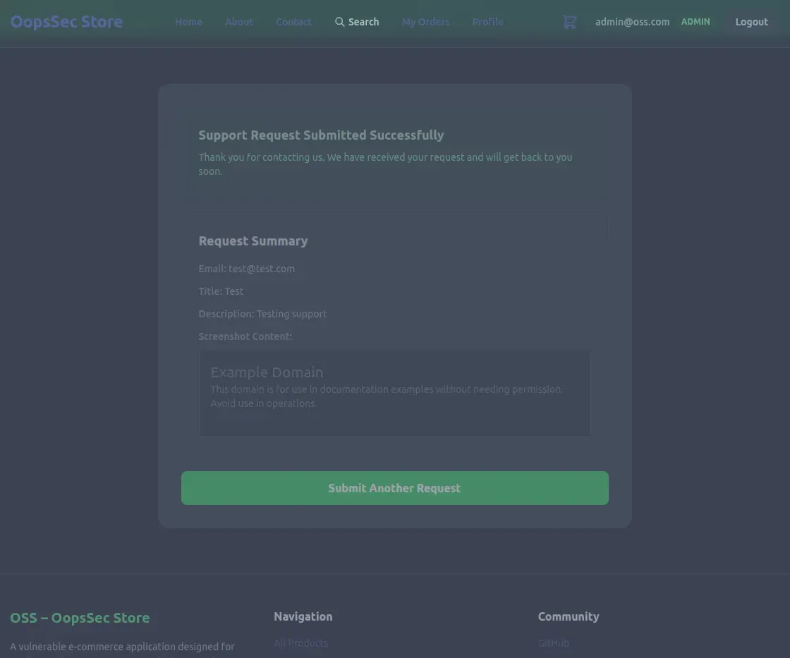Support recap showing example.com content
