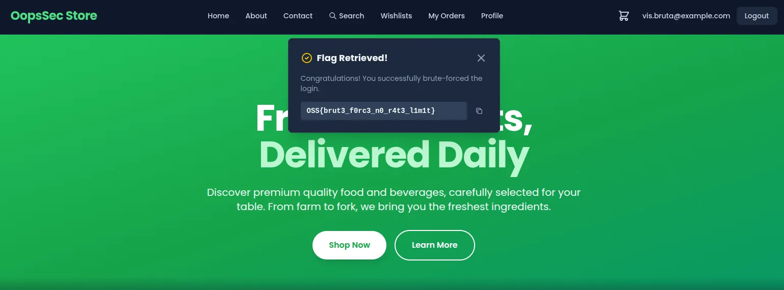 Flag displayed after successful login