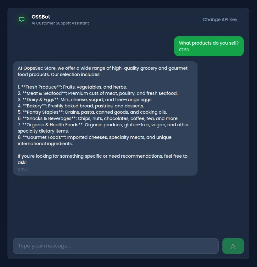 Initial interaction with OSSBot