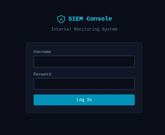 Login Page SIEM