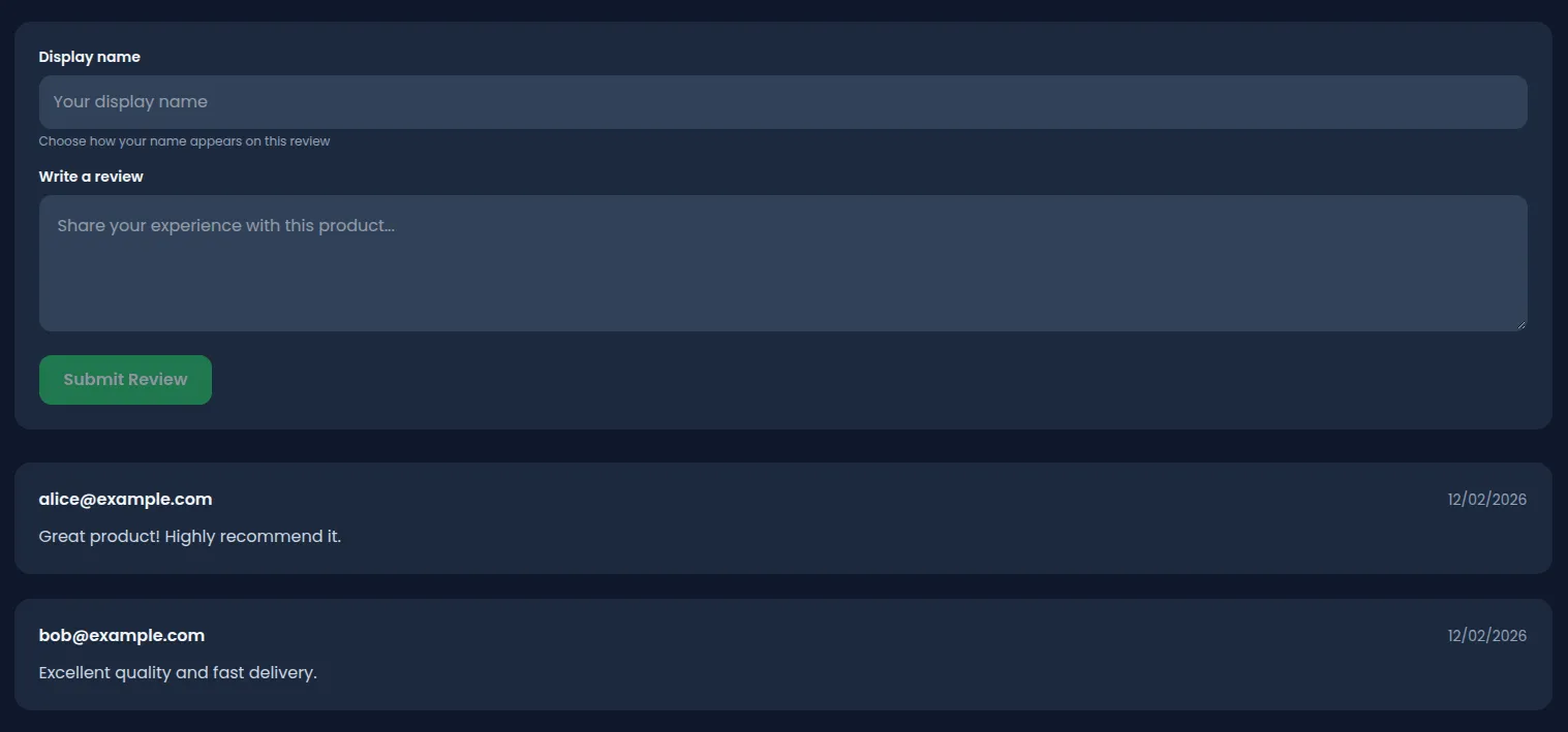 Page Product - Reviews